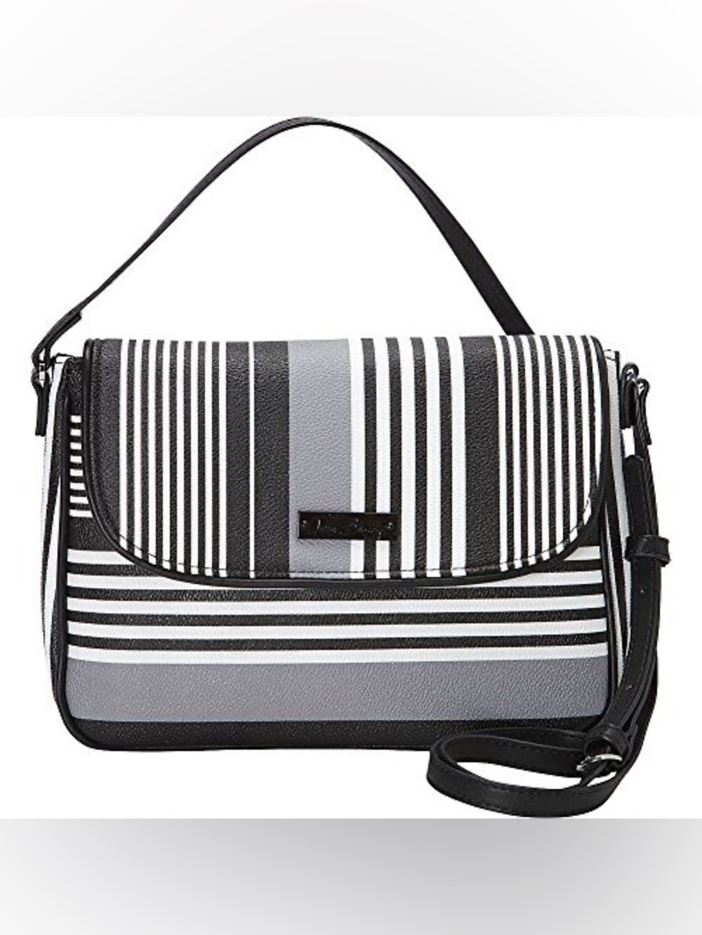 Vera Bradley Midnight Stripe Flap Crossbody Purse NWOT